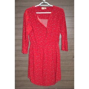 Ace Delivery Red Shift Dress w/ Seagull Pattern size Small